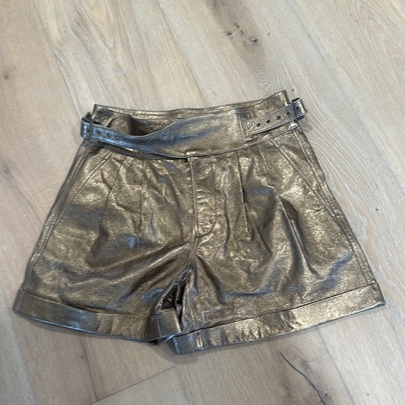 Gold Banana Republic Leather Shorts - Picture 6 of 6